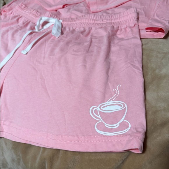 PJ Salvage Pink Lounge Set Coffee until Cocktails Women’s Medium NWT - Picture 3 of 7